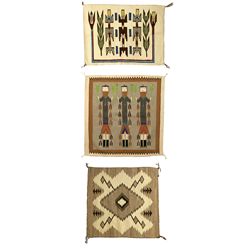 Three Navajo Weavings, 2'7" x 2', 2'6" x 2'5" and 2'6" x 2'6"