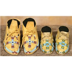Two pairs of Arapaho Moccasins