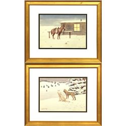 Leonard H. Reedy, pair watercolors