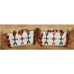 Pair Sioux Beaded Possible Bags