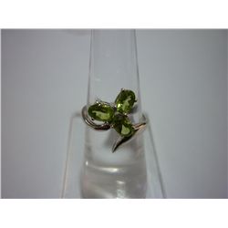 15.50 CTW PERIDOT RING .925 STERLING SILVER