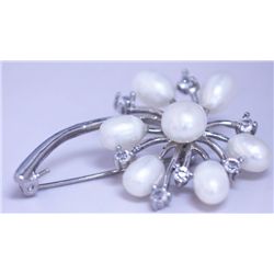 WHITE PEARL AND CZ BROACH