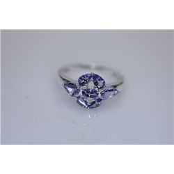 12.64 CTW TANZANITE RING .925 STERLING SILVER