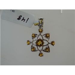 18.50 CTW CITRINE PENDANT .925 STERLING SILVER