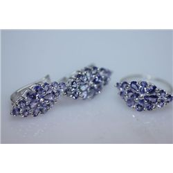 43.07 CTW TANZANITE SET .925 STERLING SILVER