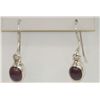 Image 1 : 12.90 CTW RUBY EARRINGS .925 STERLING SILVER