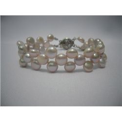 77 CTW  LAVANDER SIOPAO FLAT PEARL BRACELET