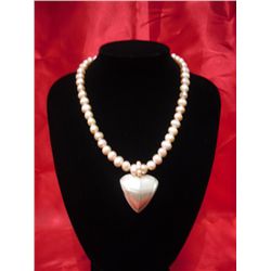 350CTW  FRESHWATER WHITE PEARL WITH CAPIZ NECKLACE