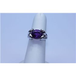 28.20 CTW AMETHYST RING .925 STERLING SILVER