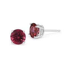 Genuine 4.50 ctw Ruby Stud Earrings 14kt Gold-White