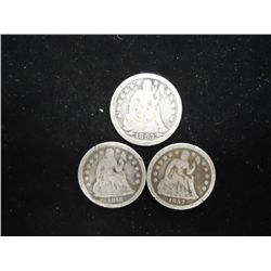 1853,56 & 57 SEATED LIBERTY DIMES