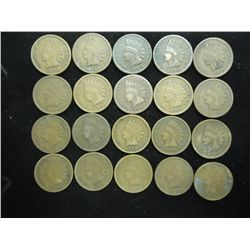 20 ASSORTED INDIAN HEAD CENTS
