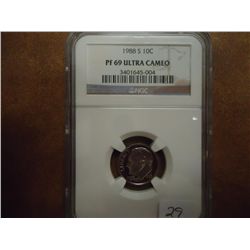 1988-S ROOSEVELT DIME NGC PF69 ULTRA CAMEO