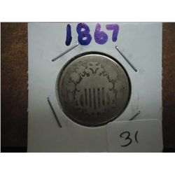 1867 SHIELD NICKEL