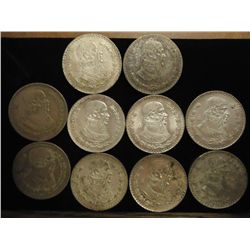 10 MEXICIAN SILVER PESOS .5140 OZ. ASW TOTAL