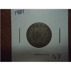 1884 LIBERTY "V" NICKEL