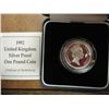 Image 2 : 1992 UNITED KINGDOM SILVER PROOF 1 POUND COIN