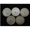 Image 2 : 5 ASSORTED 1930'S WASHINGTON SILVER QUARTERS