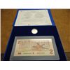 Image 1 : 1996 CANADA $2 PROOF COIN & BANK NOTE SET