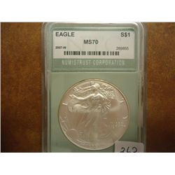 2007-W AMERICAN SILVER EAGLE NTC MS70