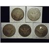 Image 2 : 1907-D,08-O,09-O,13-D & 15-S BARBER HALF DOLLARS