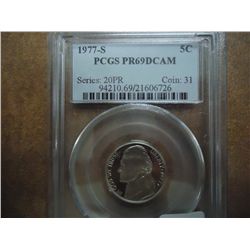 1977-S JEFFERSON NICKEL PCGS PR69 DCAM
