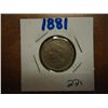 Image 1 : 1881 THREE CENT PIECE (NICKEL)
