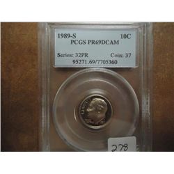 1989-S ROOSEVELT DIME PCGS PR69 DCAM