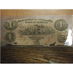 MERCHANTS PLANTERS BANK OF GEORGIA $1 OBSOLETE