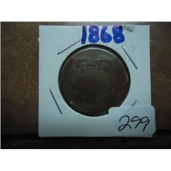 1868 TWO CENT PIECE