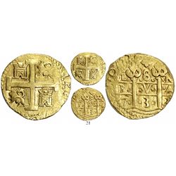 Lima, Peru, cob 8 escudos, 1733N, possibly from the 1733 Fleet (rare provenance), Tauler Plate Coin