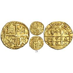 Lima, Peru, cob 4 escudos, 1700H, from the 1715 Fleet.