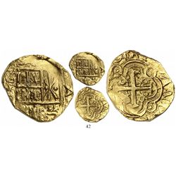 Bogota, Colombia, cob 2 escudos, (17)04/3, from the 1715 Fleet, rare.