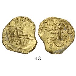 Bogota, Colombia, cob 2 escudos, Charles II posthumous, from the 1715 Fleet.