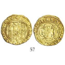 Seville, Spain, 1 escudo, Charles-Joanna, assayer * to left, mintmark S to right.