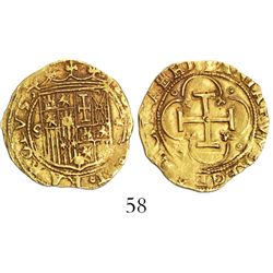 Seville, Spain, 1 escudo, Charles-Joanna, assayer * to right, mintmark S to left.