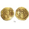 Image 1 : Seville, Spain, cob 4 escudos, Philip III, assayer B to left below mintmark, OMNIVM in legend.