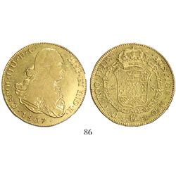 Potosi, Bolivia, bust 8 escudos, Charles IV, 1807PJ.