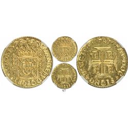 Brazil (Bahia mint), 4000 reis, Joao V, 1721-BBBB, inverted reverse (rare), encapsulated NGC MS 62,