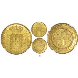 Brazil (struck in Lisbon), 4000 reis, Maria I, 1787, encapsulated NGC MS 62, tied for second finest