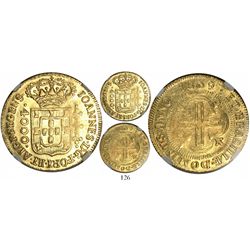 Brazil (Bahia mint), 4000 reis, Joao Prince Regent, 1809/8, encapsulated NGC MS 61, tied for finest