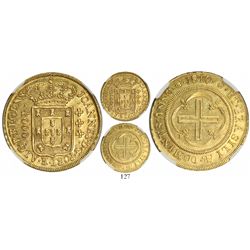 Brazil (Rio mint), 4000 reis, Joao Prince Regent, 1810, encapsulated NGC MS 63, tied for second fine