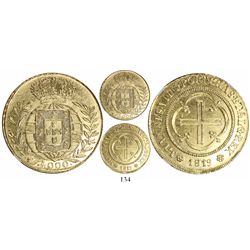 Brazil (Rio mint), 4000 reis, Joao Prince Regent, 1819, date between 6-petal flowers, encapsulated N