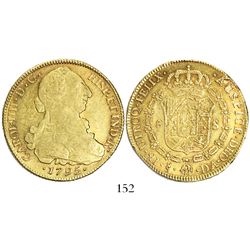 Santiago, Chile, bust 8 escudos, Charles IV (bust of Charles III), 1795DA.