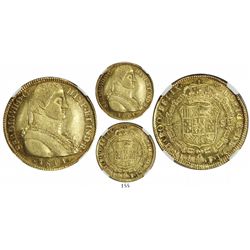 Santiago, Chile, bust 8 escudos, Ferdinand VII ("admiral" bust), 1811FJ, encapsulated NGC AU 58.