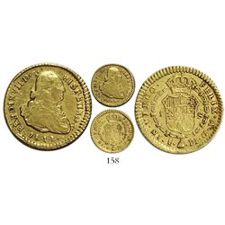 Santiago, Chile, bust 1 escudo, Ferdinand VII (bust of Charles IV), 1811FJ (re-punched F).