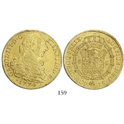 Popayan, Colombia, bust 8 escudos, Charles III, 1774JS, from an unidentified shipwreck, ex-Bir.