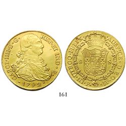 Popayan, Colombia, bust 8 escudos, Charles IV, 1792JF.