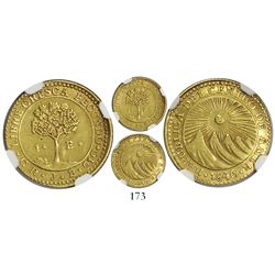 Costa Rica (Central American Republic), 1 escudo, 1846JB, encapsulated NGC XF 45.