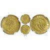 Image 1 : Costa Rica (Central American Republic), 1 escudo, 1846JB, encapsulated NGC XF 45.